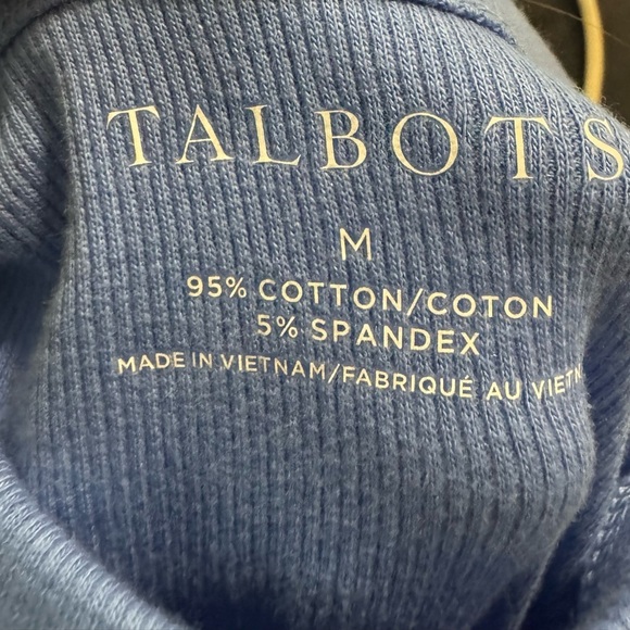 NEW Talbots Tunic Women’s M Blue Elbow Sleeve Ribbed Top Cotton Quiet Luxury - Picture 6 of 11